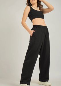 Black Wide Leg Casual Pants