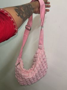 Chic Pink Padded Hobo Bag