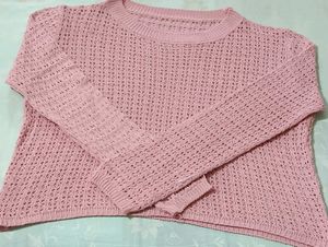 Chic Pink Cropped Sweater