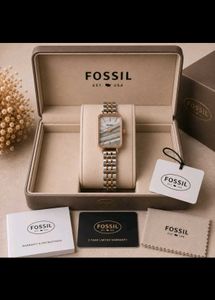 Fossil Rectangular Green Dial Watch