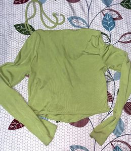 Urbanic Lime Green Cut-Out Crop Top