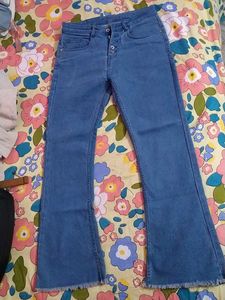 blue Flare Leg Jeans bootcut