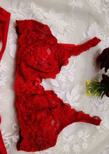 Stunning Red Lace Bra &amp; Panty Set