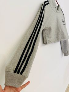 Grey Cropped Hoodie