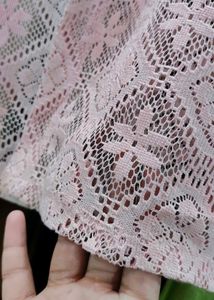 Cute Pink &amp; White Floral Lace Shrug (Size L)✨