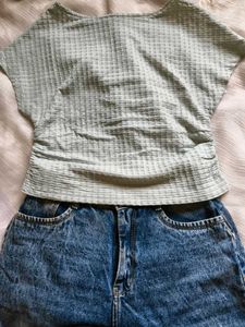 Pinteresty Textured Sea Green Top🐚