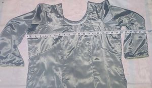 Pathani suit silky soft shining Elegant Grey Satin