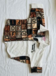 Trendy Color-Block Geometric Print Top 4-5 years