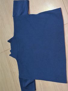 Chic Blue Collared Knit Top