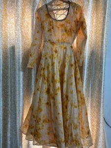 Beautiful Yellow Tie-Dye Ethnic Gown