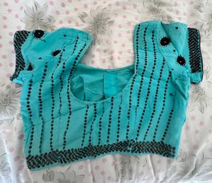 Stunning Teal Embellished Blouse