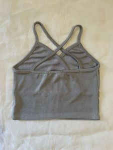 Gray Wrap Crop Top