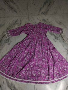 Elegant Purple Anarkali Kurta Set(33-36 size)