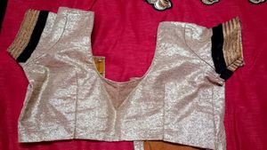 Stunning Sequin Blouse with Red Saree