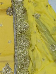 Yellow Embroidered Salwar Suit