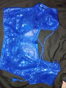 Sparkling Blue Sequin Blouse