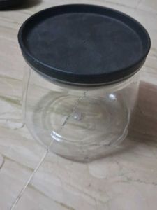 Clear Plastic Storage Jar with Lid