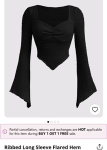 Littlebox Chic Black Textured Long Sleeve Top