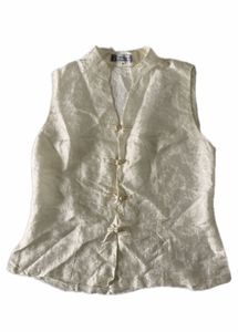 Elegant Silk Brocade Sleeveless Top
