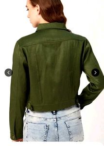 Stylish Green Cropped Jacket