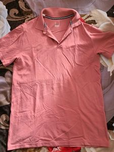 Decathlon Men's Peach Polo Shirt
