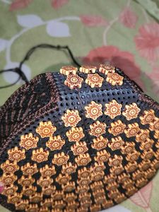 coconut shell wooden sling bag for women