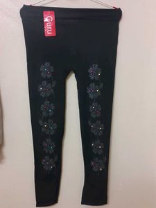 Guru Black Embellished legging for kids ( 12y-14y)