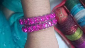 Stunning Pink Rhinestone Bangles