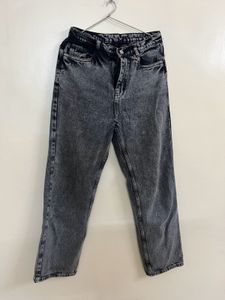 Gray Acid Wash Denim Jeans