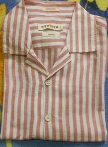 Snitch box fit Striped Cotton Linen Shirt