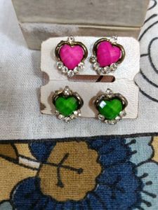 Heart Stud Earrings Set