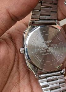 Casio Silver Tone Cushion Case Watch