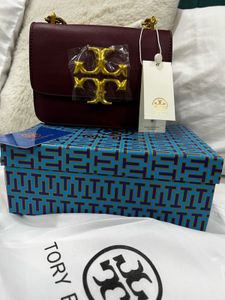 Tory Burch Burgundy Leather Crossbody Bag
