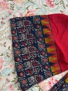 Red Ethnic Kurta with Bell Sleeves