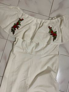 Chic White Off-the-Shoulder Jumpsuit