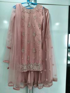 onion pink heavy garara suit