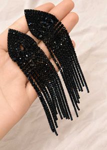 Sparkling Black Rhinestone Choker &amp; Earrings Set