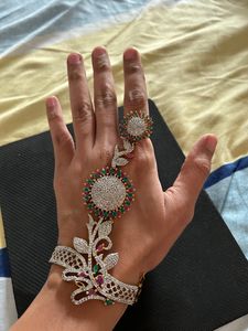 Hand Bracelet With Ring - Free Size