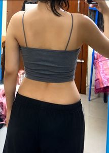 Grey Corset Style Crop Top