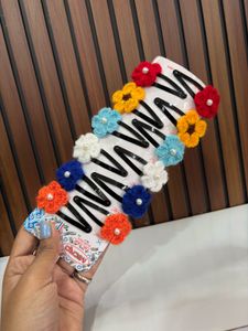 Crochet Flower Hair Clips Set (Set of 6)