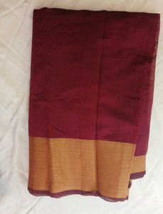 2000 coins Maroon Cotton Silk Saree with blouse pi