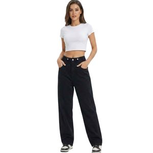 Classic Black Wide Leg Jeans for Women