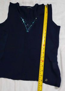 Anne Klein Embellished Knit Sleeveless Top