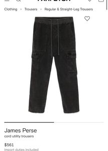 James Perse Cord Utility Trousers