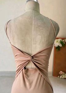 Sleek Nude Spaghetti Strap Dress