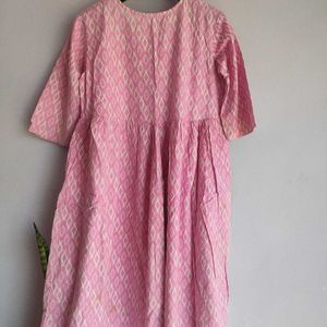 Pink cotton maternity kurta