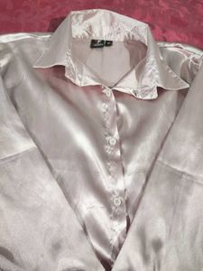 Silky Satin Button-Down