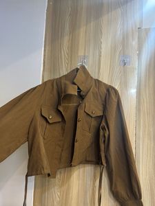 Brown Cropped Jacket