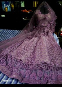 Stunning Lavender Embroidered Lehenga Choli