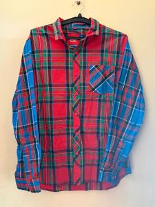 Men's Plaid Long Sleeve Button-Up Shirt